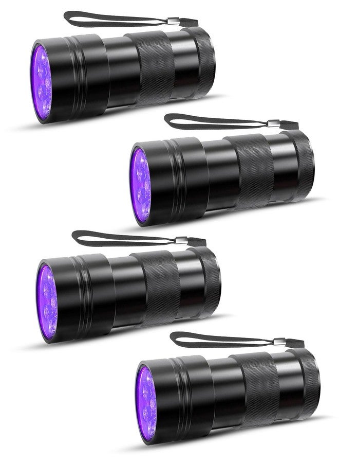 COSOOS 4 Pack Blacklight Flashlights, 395nm UV Handheld Black Light Flashlight, 12LED Mini Portable Pet Urine Detector for Dog Cat Urine, Scorpions, Dry Stains, Bed Bugs - Image 1