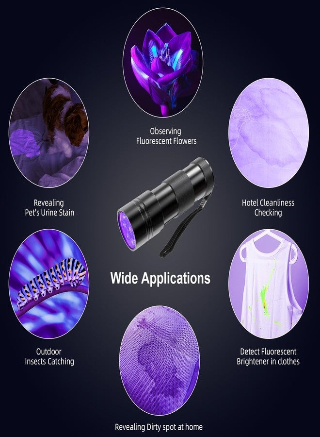 COSOOS 4 Pack Blacklight Flashlights, 395nm UV Handheld Black Light Flashlight, 12LED Mini Portable Pet Urine Detector for Dog Cat Urine, Scorpions, Dry Stains, Bed Bugs - Image 5