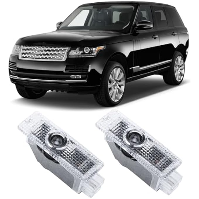 TFSOTLY 2 Pcs Never Fade Door Light Logo Projection Ghost Shadow Welcome Puddle Light Compatible With Range Rover 20102022 Accessories White  Green - Image 1