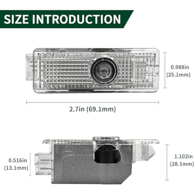 TFSOTLY 2 Pcs Never Fade Door Light Logo Projection Ghost Shadow Welcome Puddle Light Compatible With Range Rover 20102022 Accessories White  Green - Image 5