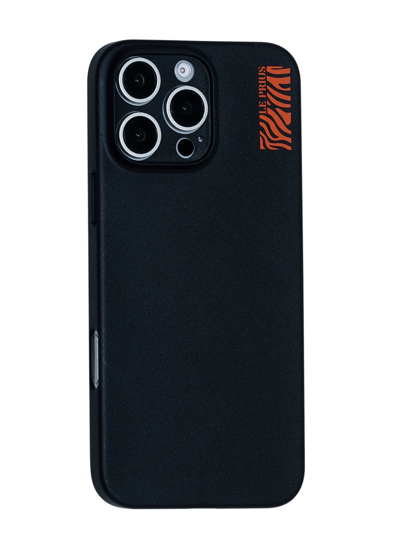 Le Prius Le Prius Toyger Series 0.35mm Slim Fit Premium Quality Protective Phone Case Compatible with iPhone 16 Pro Max, Ultra-Thin Full Shockproof Protection, Durable Cover, Perfect Precision Fit, Comfortable Grip, Stylish Premium Design for Men and Women - Black Orange  - Image 2