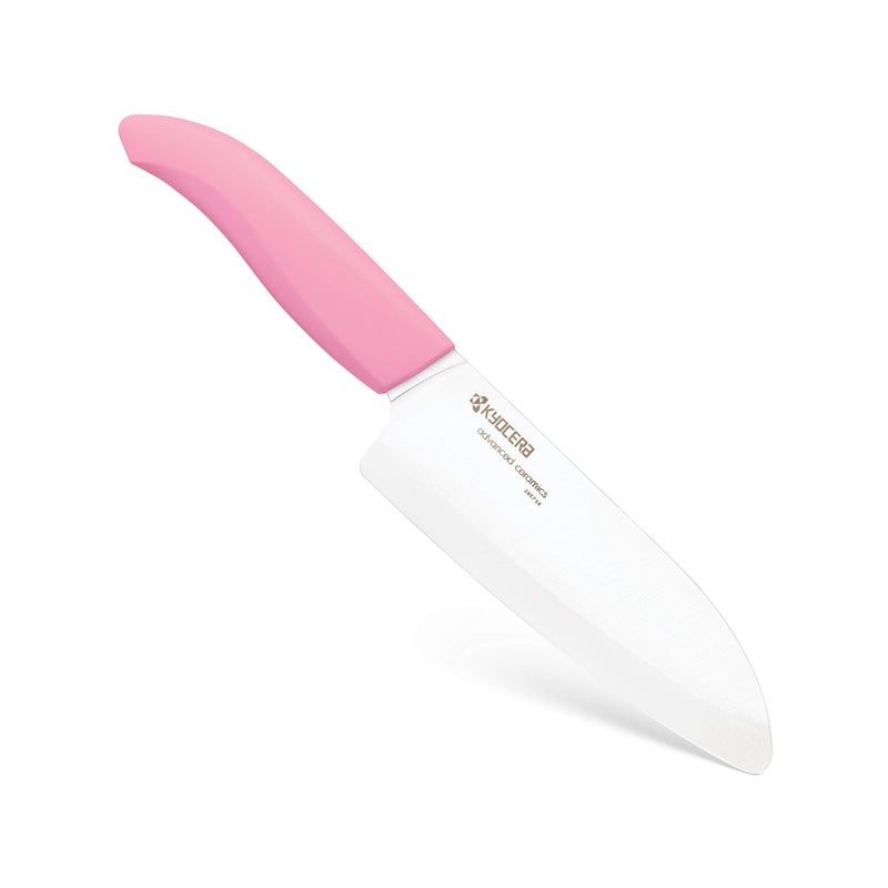 Kyocera Revolution Series Ceramic Santoku, Chef Knife for Your Cooking Needs, 5.5”, Pink - Image 1