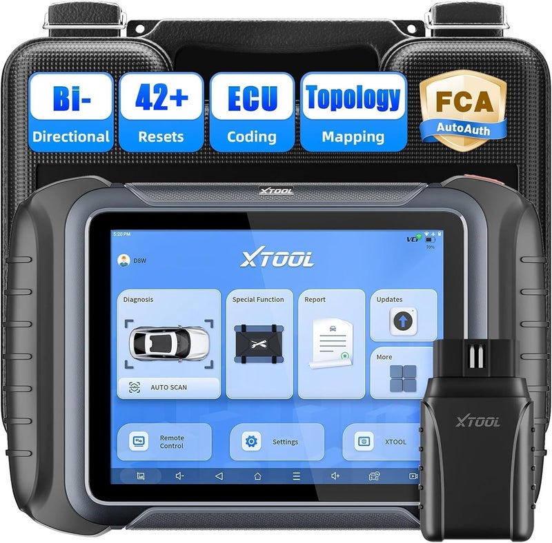 XTOOL XTOOL D8W OBD2 Scanner Diagnostic Tool Wireless Bidirectional Scan Tool with Topology ECU Coding 42 Reset Active Tests Crankshaft Relearn All System PMI CANFDDoIP FCA 3Yr Update