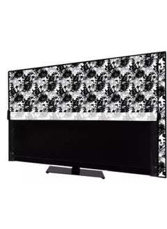 HomeStore-YEP HomeStoreYEP Non woven Printed 55 Inches Led TV Cover with Transparent Polythene Layer Compatible for All Brands Every Models Green Flower Black  - Image 3