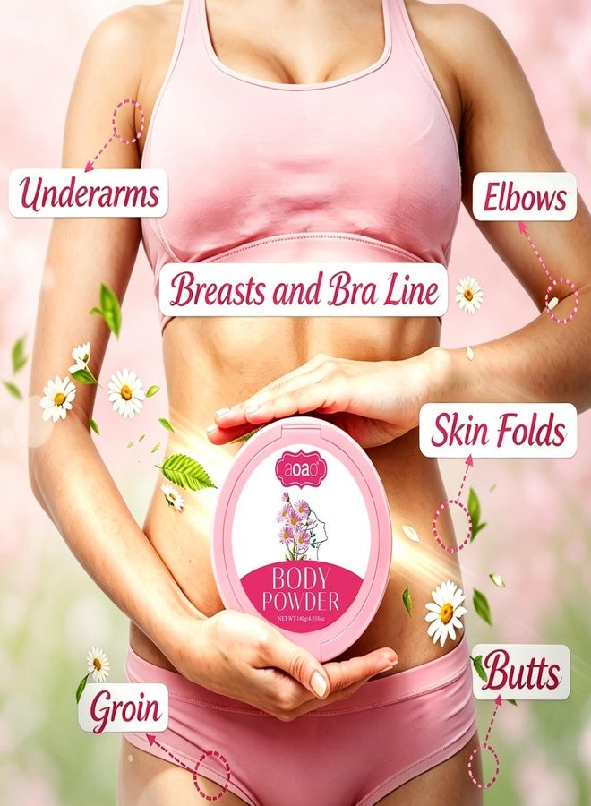 AOAO Body Powder for Women, Dual-Powder Base Talc-Free, Zinc Oxide Protect, Botanical Soothing, Feminine Essential Dusting Powder with Puff, After Bath Absorption & Anti-Chafe for Neck & Delicate skin, 5oz - Image 5