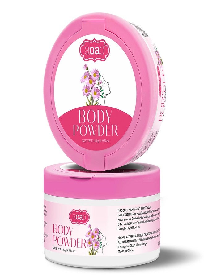 AOAO Body Powder for Women, Dual-Powder Base Talc-Free, Zinc Oxide Protect, Botanical Soothing, Feminine Essential Dusting Powder with Puff, After Bath Absorption & Anti-Chafe for Neck & Delicate skin, 5oz - Image 1