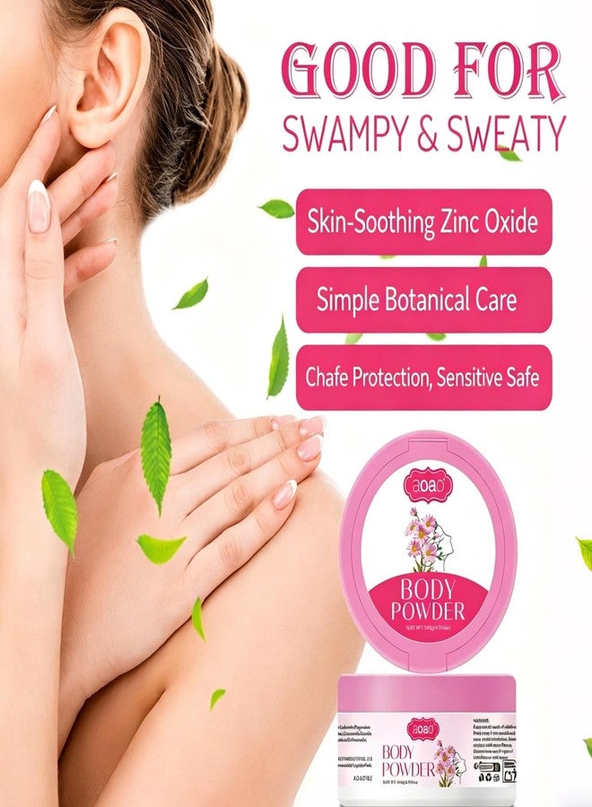 AOAO Body Powder for Women, Dual-Powder Base Talc-Free, Zinc Oxide Protect, Botanical Soothing, Feminine Essential Dusting Powder with Puff, After Bath Absorption & Anti-Chafe for Neck & Delicate skin, 5oz - Image 2