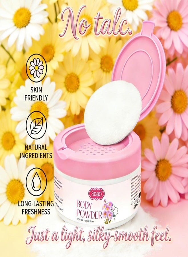AOAO Body Powder for Women, Dual-Powder Base Talc-Free, Zinc Oxide Protect, Botanical Soothing, Feminine Essential Dusting Powder with Puff, After Bath Absorption & Anti-Chafe for Neck & Delicate skin, 5oz - Image 3