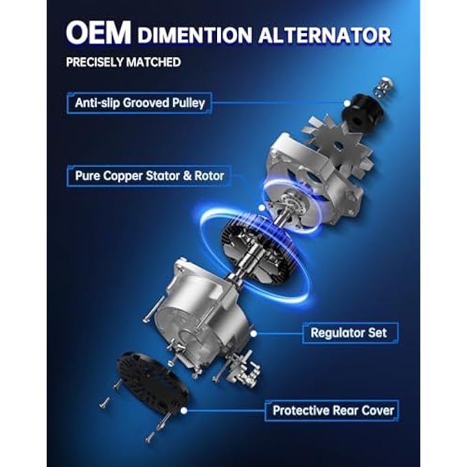MARSFLUX Alternator Replacement for 2006-2011 Lucerne and DTS 4.6L, Alternator Replace 11178 25755840 20843302 - Image 3