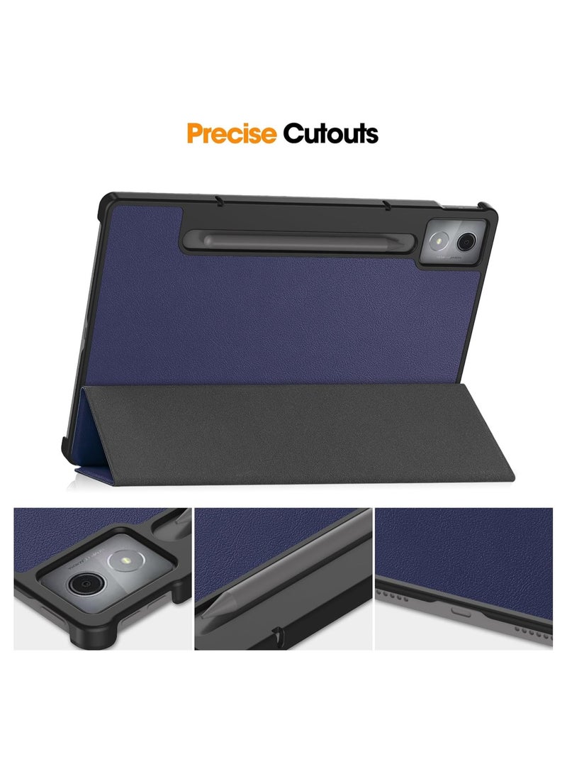 general Case compatible with Lenovo Idea Tab Pro 12.7-inch (2025) TB373FU smart flat panel case, lightweight three-fold PU leather case shock-proof protection case, with automatic wake up/sleep function - Image 4