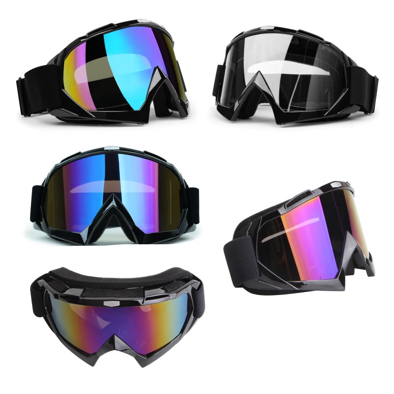 XYOP ATV Dirt Bike 2-Pack Motorcycle Motocross Goggles for Men Women MX Riding UTV Helmet Offroad Goggles UV400 Anti-Scratch Fog Dustproof for Adults Youth Kids (Color+Clear) - Image 5
