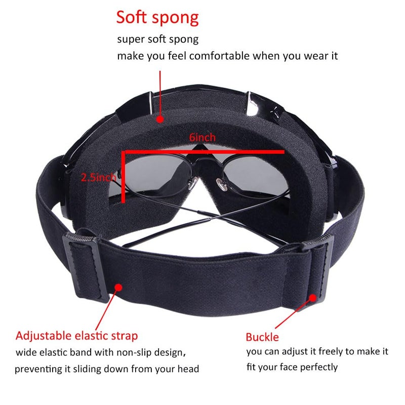 XYOP ATV Dirt Bike 2-Pack Motorcycle Motocross Goggles for Men Women MX Riding UTV Helmet Offroad Goggles UV400 Anti-Scratch Fog Dustproof for Adults Youth Kids (Color+Clear) - Image 4