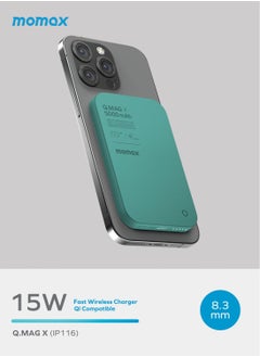 Momax Q.Mag X 5000mAh Magnetic Wireless Battery Pack USB-C Up to 15W PD Output - Green  - Image 4