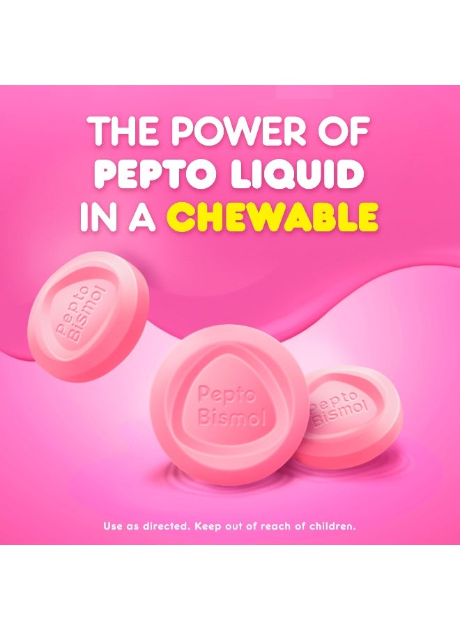 Pepto Bismol Pepto Bismol Chewable Tablets for Nausea Heartburn Indigestion Upset Stomach and Diarrhea Relief Original Flavor 90 Total 3 Packs of 30  - Image 4