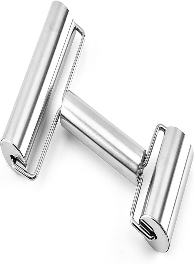 SENTAVIL H Shape Roller Pizza Roller Smooth Non Stick Stainless Steel Rolling Pin Time-Saver Kitchen Baking Cooking (1 Pc) - Image 1