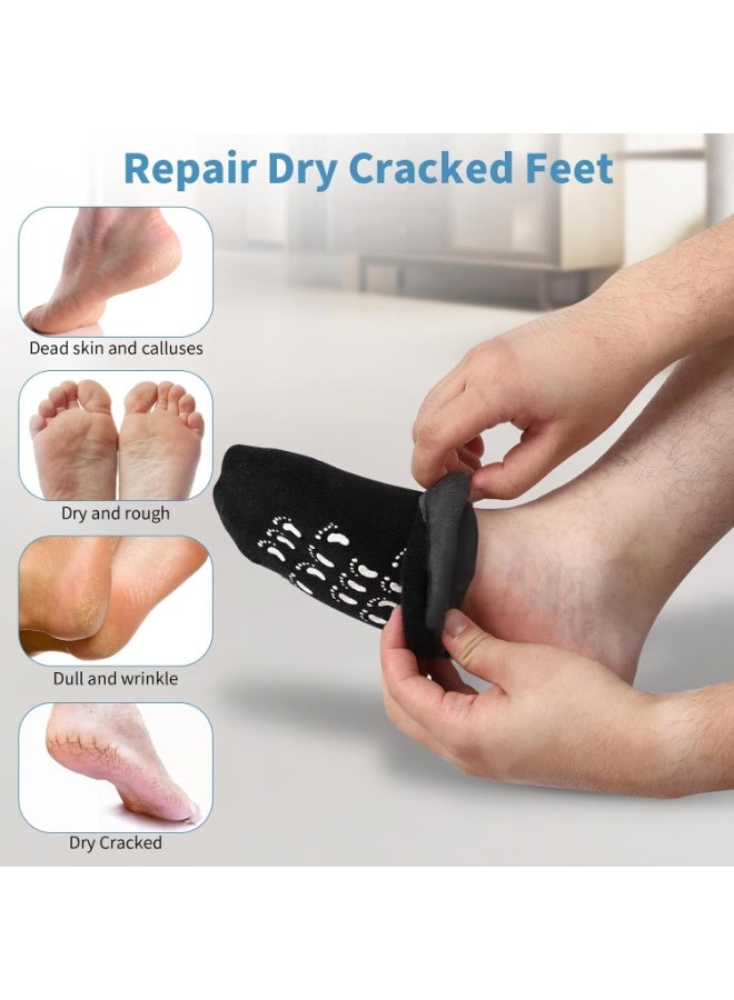 Moisturizing Gel Silicone Socks for Women – Intensive Foot Care for Dry Cracked Feet – Infused with Vitamin E, Jojoba Oil, Olive Oil, Rose Oil – Softening and Healing Cracked Heels – Spa Quality At-Home Foot Care Socks – Reusable Silicone Socks for Women – Self-Care Gift for Mom, Perfect for Mothers Day and Home Spa Treatments – Elastic Size Fits Most Adult Feet - Image 2