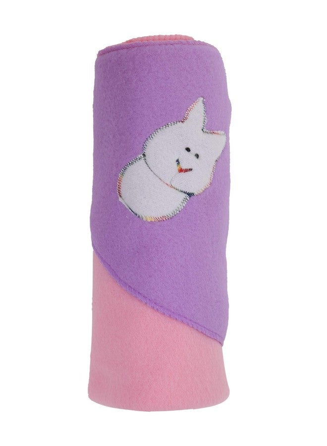 First Trend Fleece Baby Blanket Cum Swaddler (Pack of 4 Baby Pink, Blue, Sea Green, Peach) - Image 5