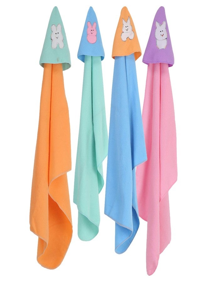 First Trend Fleece Baby Blanket Cum Swaddler (Pack of 4 Baby Pink, Blue, Sea Green, Peach) - Image 1