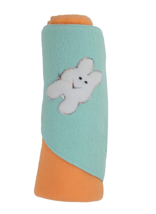 First Trend Fleece Baby Blanket Cum Swaddler (Pack of 4 Baby Pink, Blue, Sea Green, Peach) - Image 4