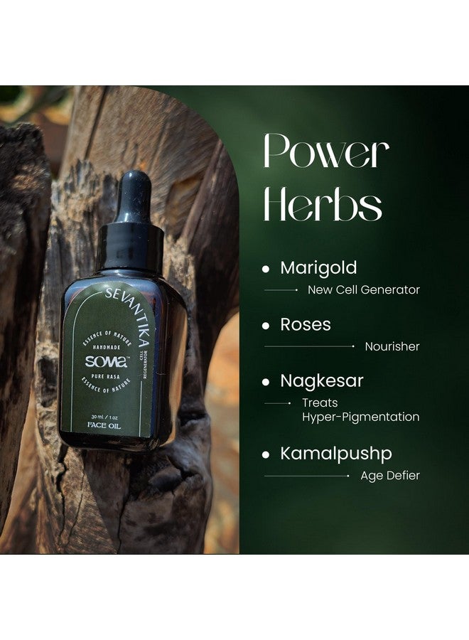 SOMA Sevantika Brightening, Natural &Organic Face Oil | For reducing Dark Spots, Pigmentation&Fine-Lines | With Marigold(Calendula) in Light-Weight Jojoba Oil | For Anti - Ageing, Glowing, Hydrated & Nourished Skin | Cell Regenerating Formula | 30 ml - Image 4