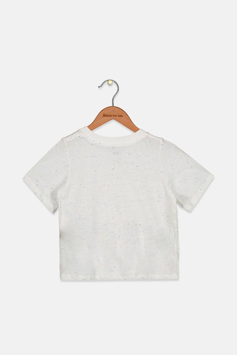 Levi's تي شيرت قصير الأكمام للبنات مع بقع الطلاء، أبيض - Image 2