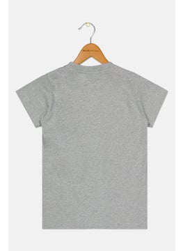 Bleach Kids Boy Crew Neck Short Sleeve Brand Logo T-Shirt, Grey  - Image 2
