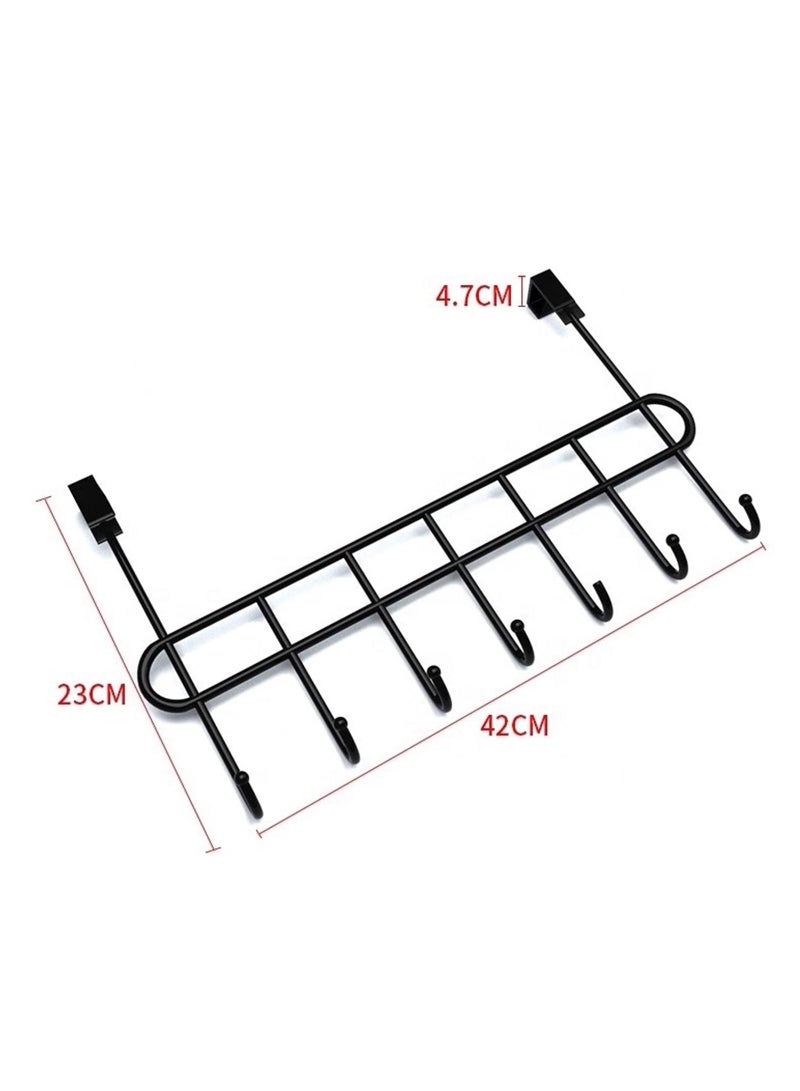 Everline Multi Alloy Steel Functional Steel Over The Door Hook Hanger Organizer Wall Hook Rack 7 Hook - Image 3