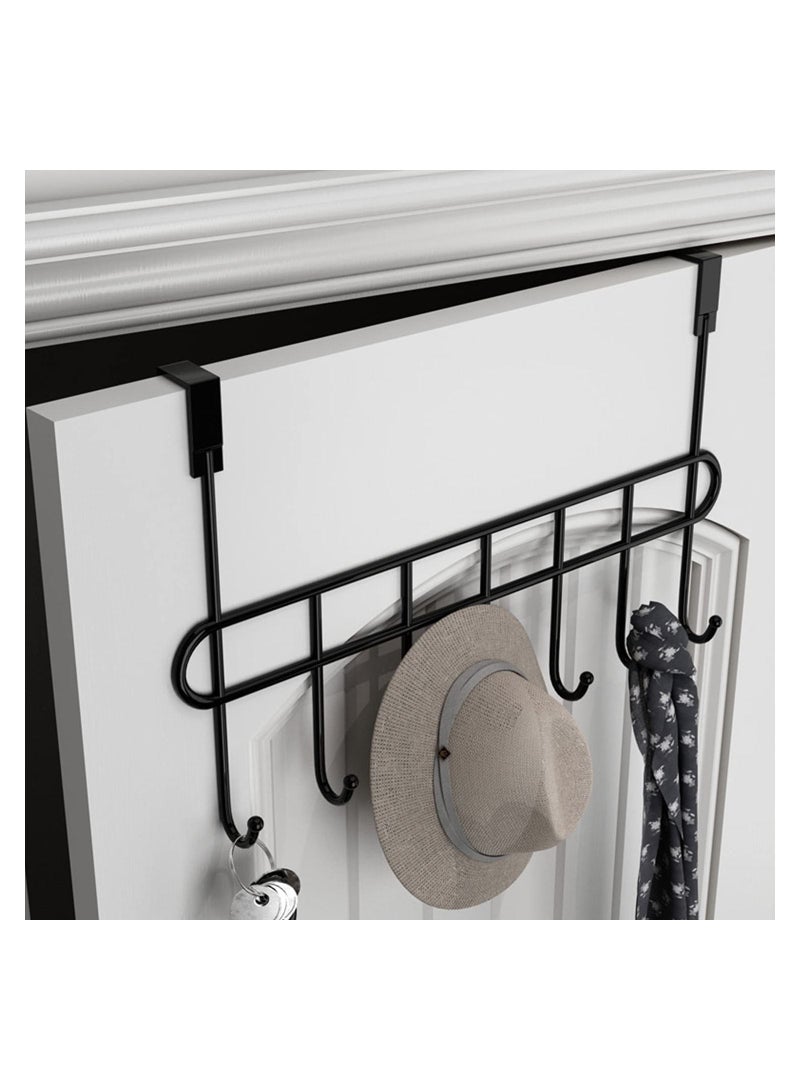 Everline Multi Alloy Steel Functional Steel Over The Door Hook Hanger Organizer Wall Hook Rack 7 Hook - Image 2