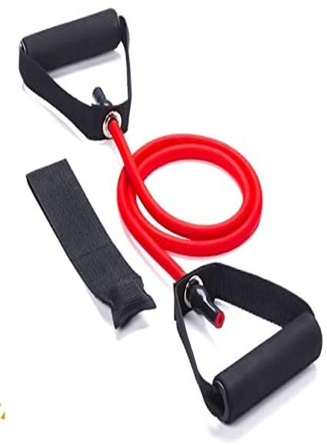JEYANG Resistance Tube Exercise Bands for Stretching, Workout, and Toning for Men, and Women with Additional Door Anchor (30-35 lbs) (Red) - Image 1