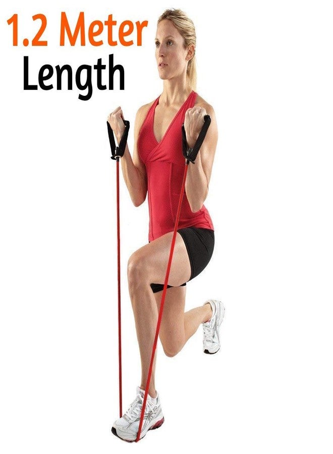 JEYANG Resistance Tube Exercise Bands for Stretching, Workout, and Toning for Men, and Women with Additional Door Anchor (30-35 lbs) (Red) - Image 2