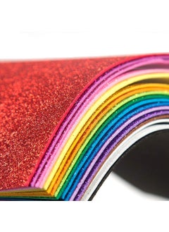Haimac Haimac A4 Glitter Foam Sheet Sparkles Self Adhesive Sticky A4 Size with Sticky Back Pack of 20 Sheets 10 Colours x 2 Pcs Each for Art Craft DIY Work Decoration Gift Wrapping  - Image 1