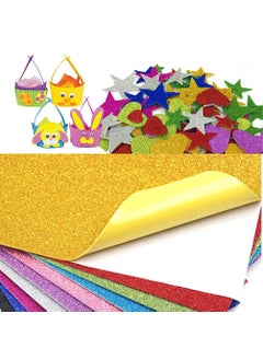 Haimac Haimac A4 Glitter Foam Sheet Sparkles Self Adhesive Sticky A4 Size with Sticky Back Pack of 20 Sheets 10 Colours x 2 Pcs Each for Art Craft DIY Work Decoration Gift Wrapping  - Image 3