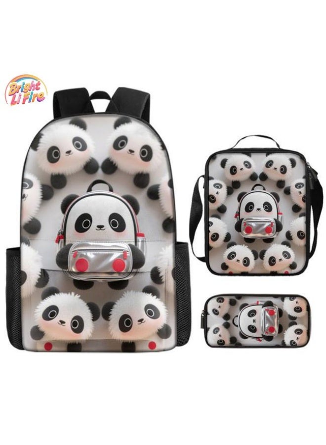 Bright Li Fire Unlock the fashion style of children's fun! Three-piece bag set, cartoon elements make children and teenagers super stylish (students, children, friends outings, mountain climbing, schooling, etc. are available) - 3  - Image 1