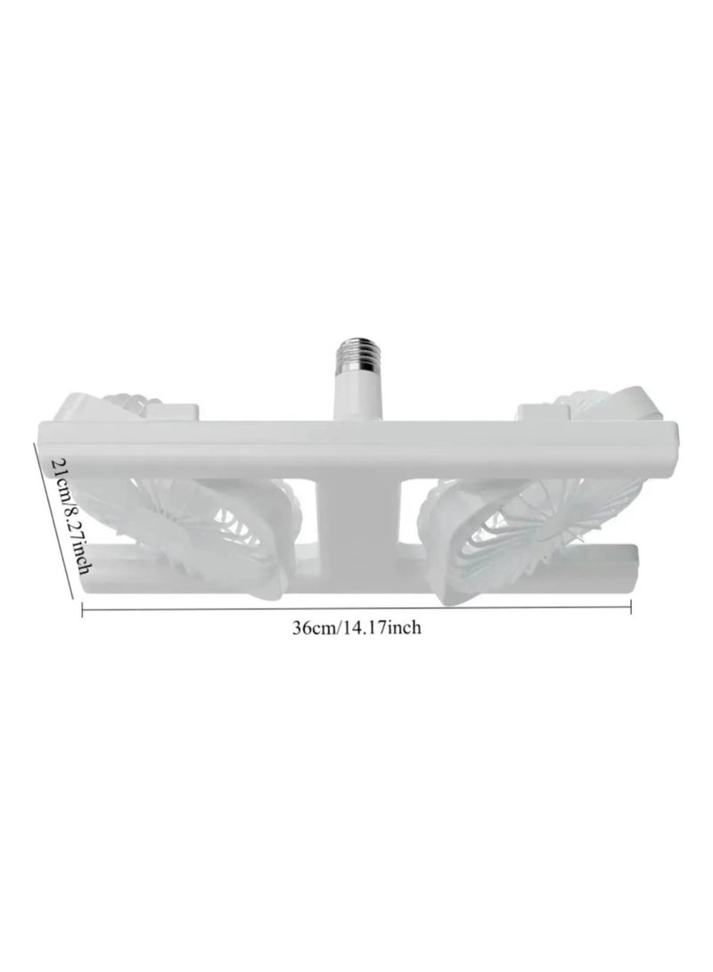 60W LED Ceiling Fan Light, Dual Fans with Remote, E27 Socket, 3-Tone Lighting for Bedroom Living Room, 36x21cm - Image 4