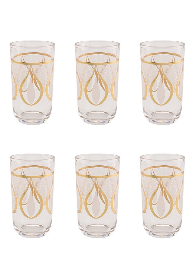 Guzel - 7-Piece Glass Jug set Clear/Gold, Serve for 6 - Image 1