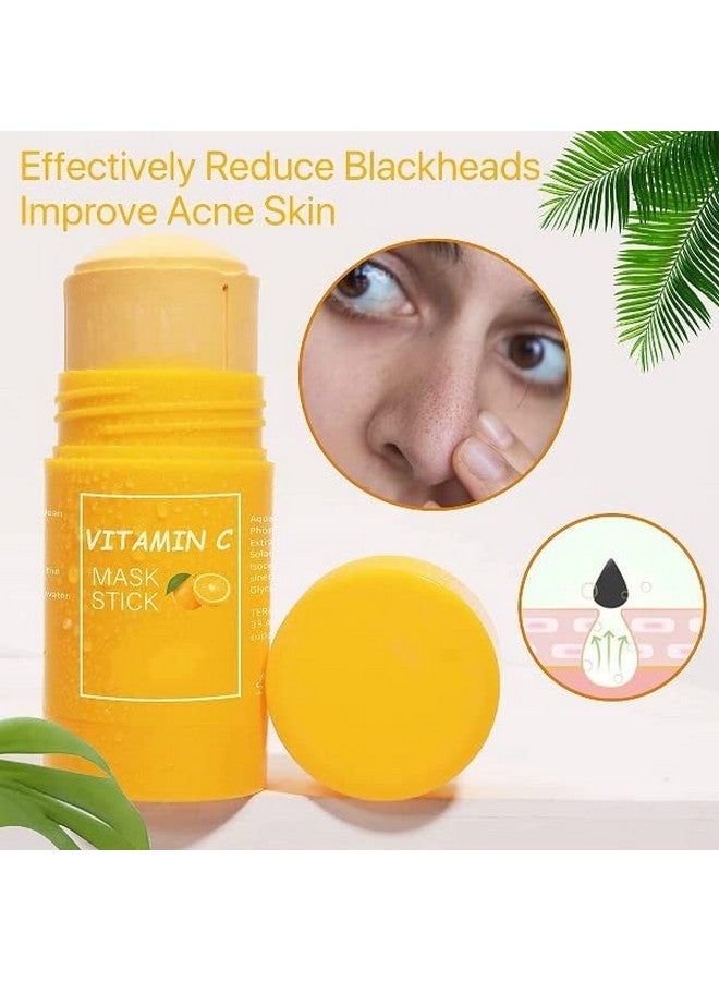 VBA Vitamin C and Turmeric Mask Stick for Face, Purifying Solid Vitamin C Clay Stick Mask For Blackhead Remove, Anti-Acne Oil Control & Clean Pores for All Skin Types Women and Men - Image 4