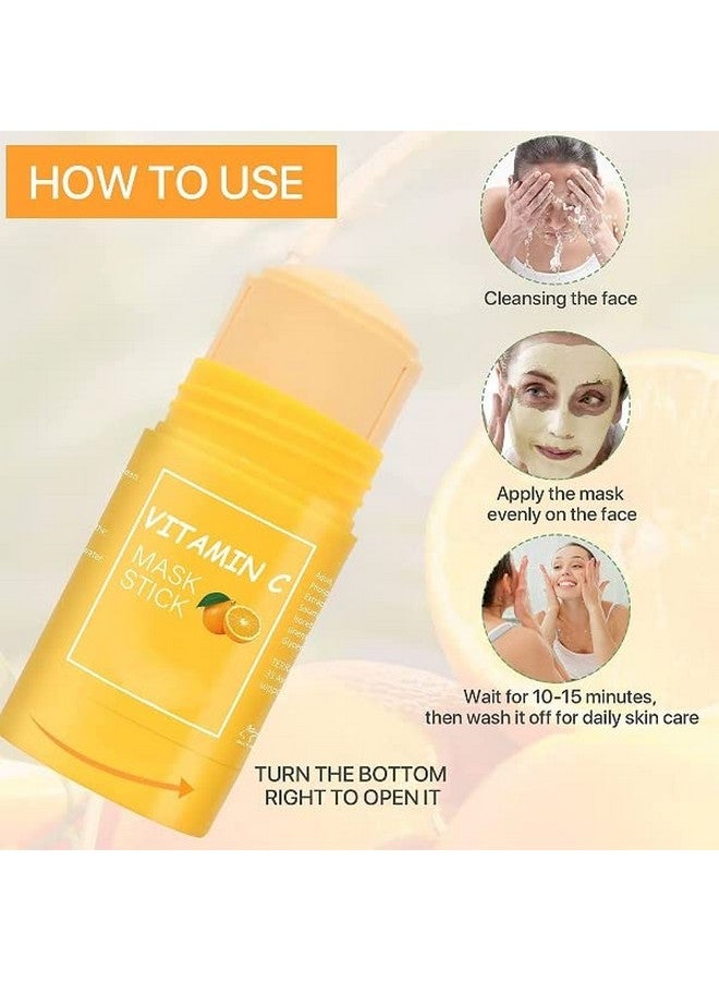 VBA Vitamin C and Turmeric Mask Stick for Face, Purifying Solid Vitamin C Clay Stick Mask For Blackhead Remove, Anti-Acne Oil Control & Clean Pores for All Skin Types Women and Men - Image 2