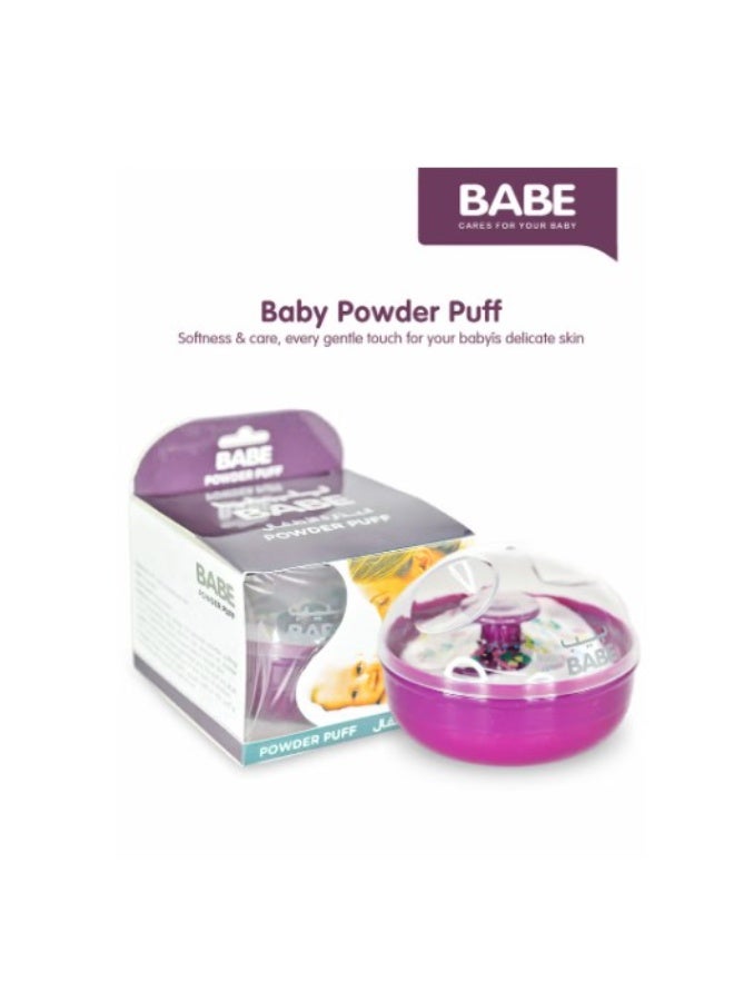 BABE Baby Powder Puff with Storage Container (Dark Pink/Berry) | Soft, Refillable Polyester Applicator for Babies - Image 4