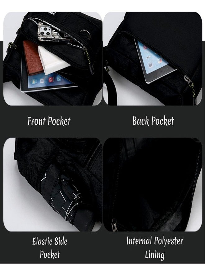 GNEXIN Travel Casual Messenger Sholder Bag Waterproof Wear-resistant Backpack with Multilayer Pocket Men's Tote Bag Large Capacity Zipper Closure (Grey) - Image 5