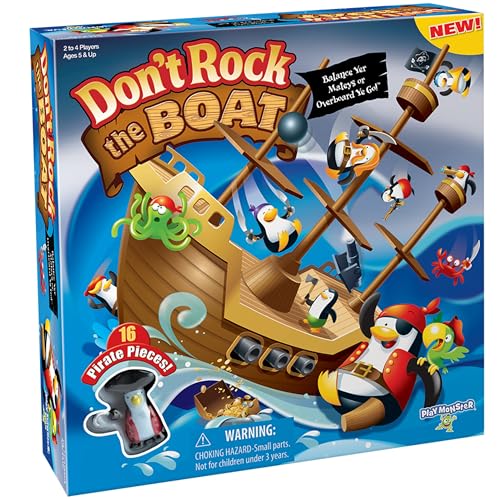 PlayMonster Don’t Rock the Boat Board Game - Kids Games, Family Games for Kids and Adults, Board Games for Family Night, Multi-Player Board Games, Builds Hand & Eye Coordination, Balancing Toy, Ages 5+ - Image 1