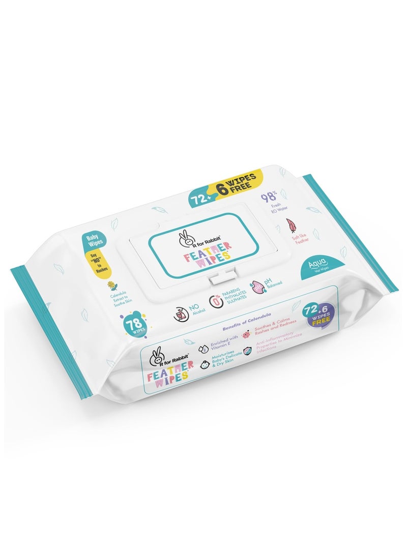 أر فور رابيت مناديل مبللة مائية نقية مبللة بالريشة المائية النقية مع غطاء عبوة كومبو 78 وحدة - Image 1