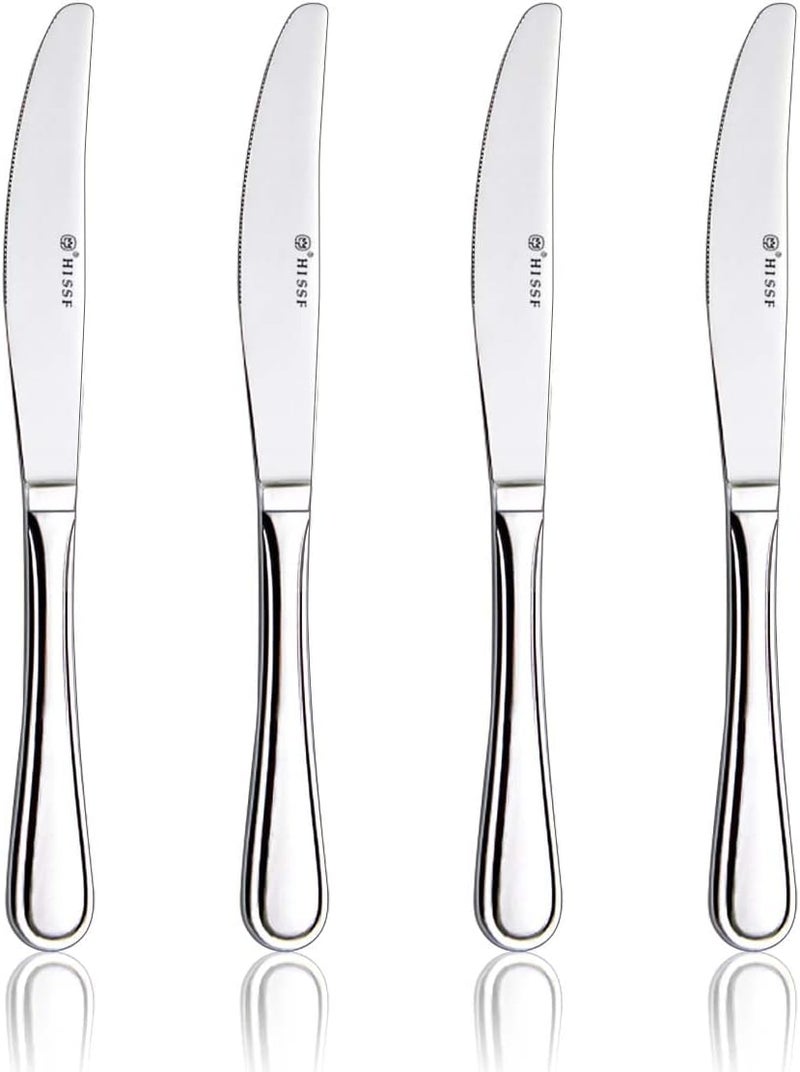 HISSF Dinner knife 4 Pieces Stainless Steel Butter Knife Set, Silver - Image 1