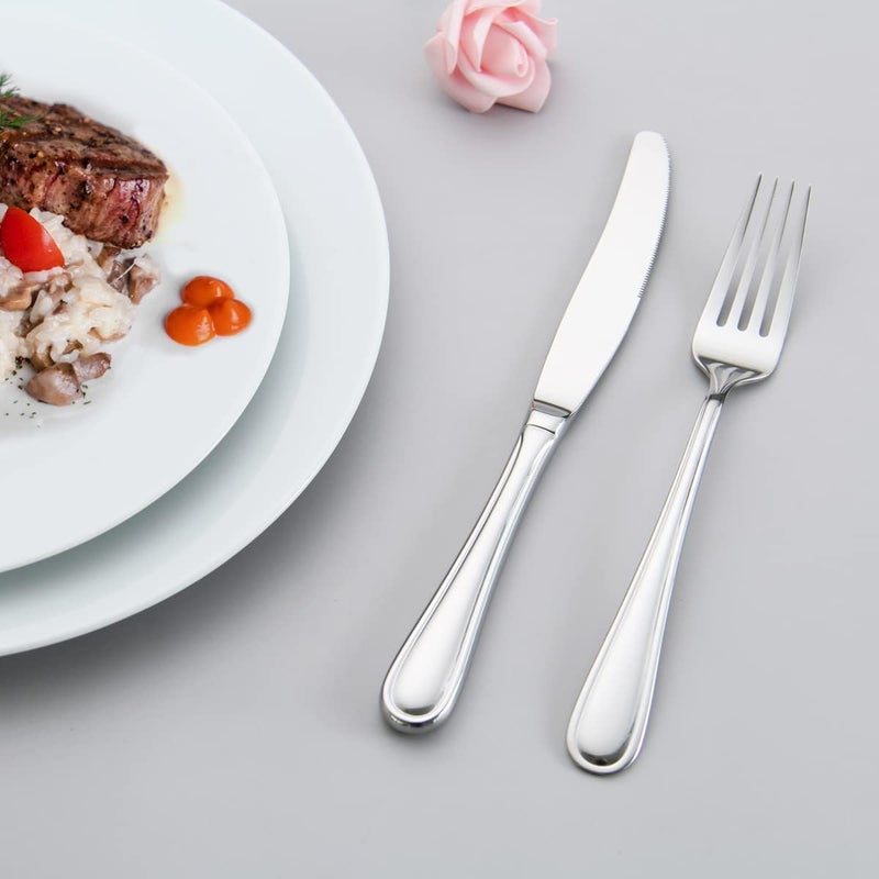 HISSF Dinner knife 4 Pieces Stainless Steel Butter Knife Set, Silver - Image 5