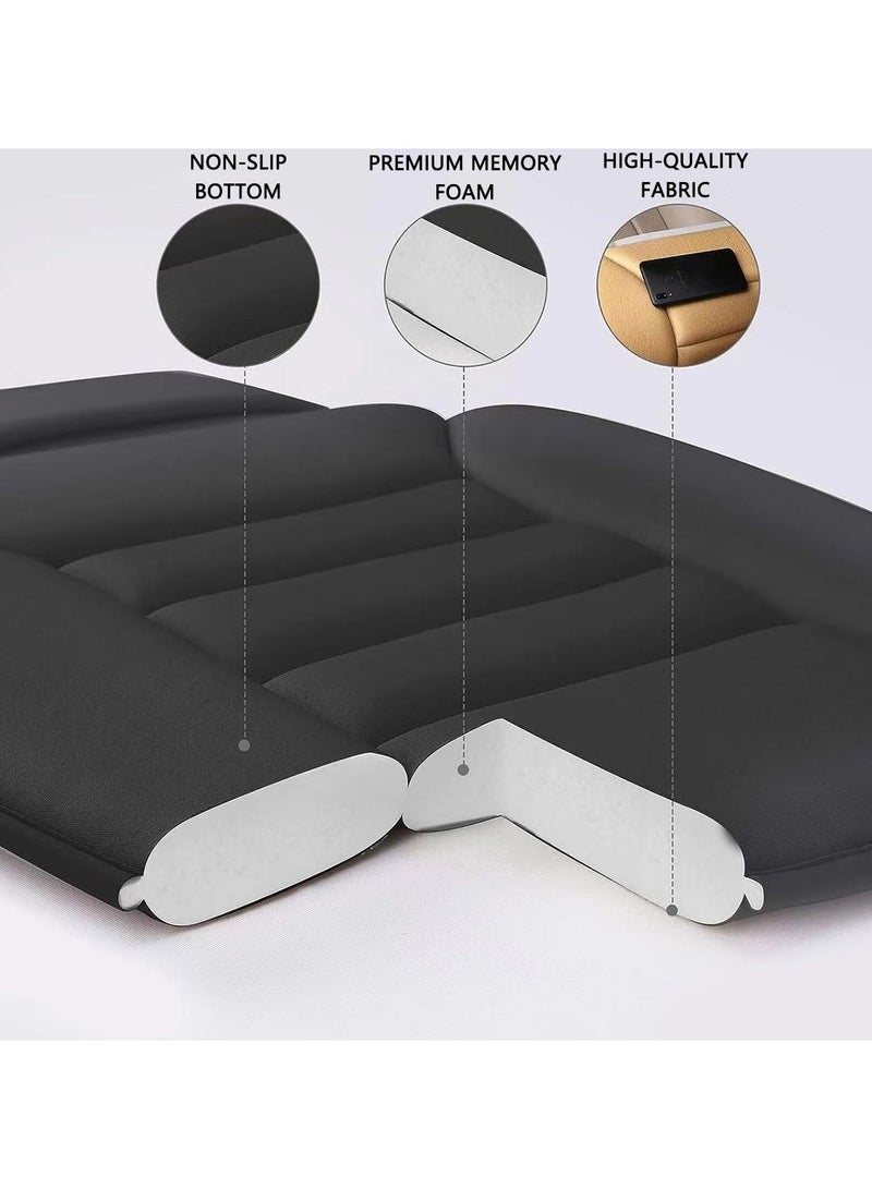 SYOSI 1PCS Luxury Faux Leather Car Seat Cushion, Memory Foam Driver Seat Pad Anti-Slip Universal Auto Seat Cushion Wrap Around Bottom Car Seat Pad Universal for Vehicles Offfice Wheelchair Home - Image 4