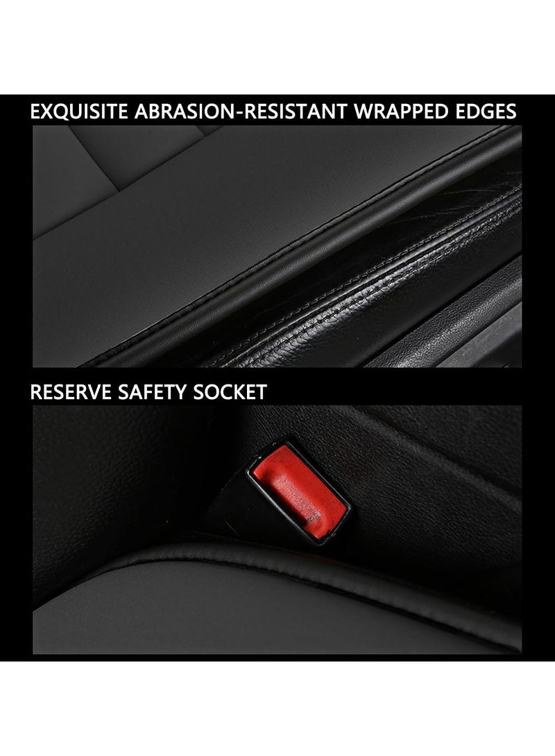 SYOSI 1PCS Luxury Faux Leather Car Seat Cushion, Memory Foam Driver Seat Pad Anti-Slip Universal Auto Seat Cushion Wrap Around Bottom Car Seat Pad Universal for Vehicles Offfice Wheelchair Home - Image 5