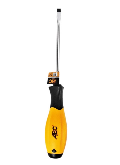 Flat Head Screwdriver 6" , Magnetic Flat Head for Easy Installation and Removal without Falling Screws, Strong Corrosion-Resistant Metal, Comfortable Non-Slip Handle, for Use in Household, General Maintenance, and Technical Workshops