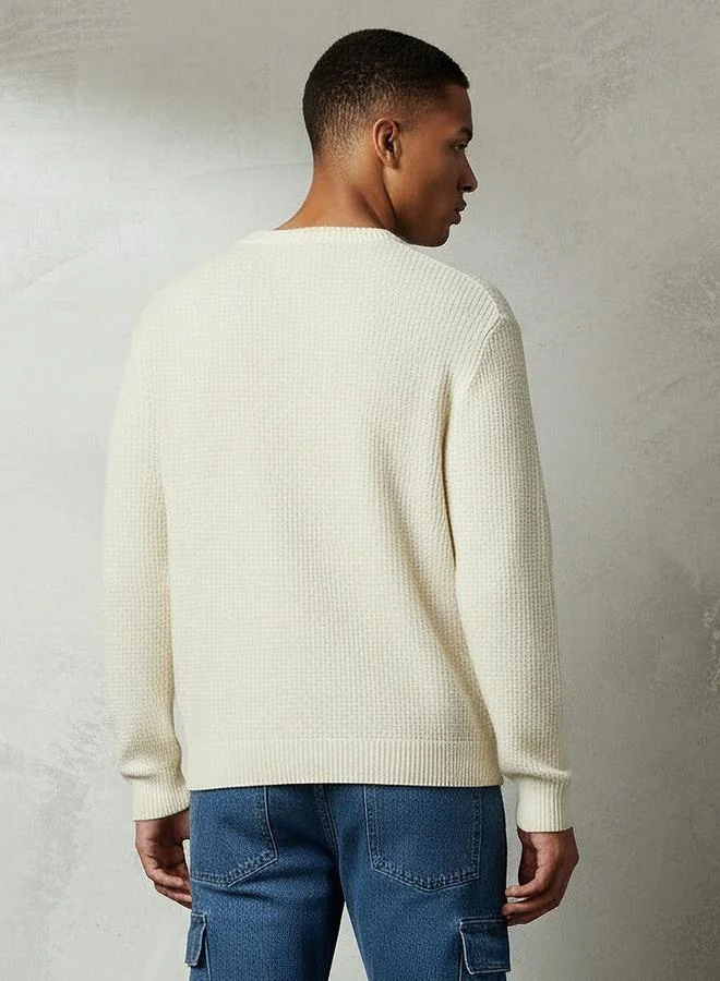 Lee Cooper  Lee Cooper Men Crew Neck Knit Texture Osaka Sweater for Men | Best Price UAE