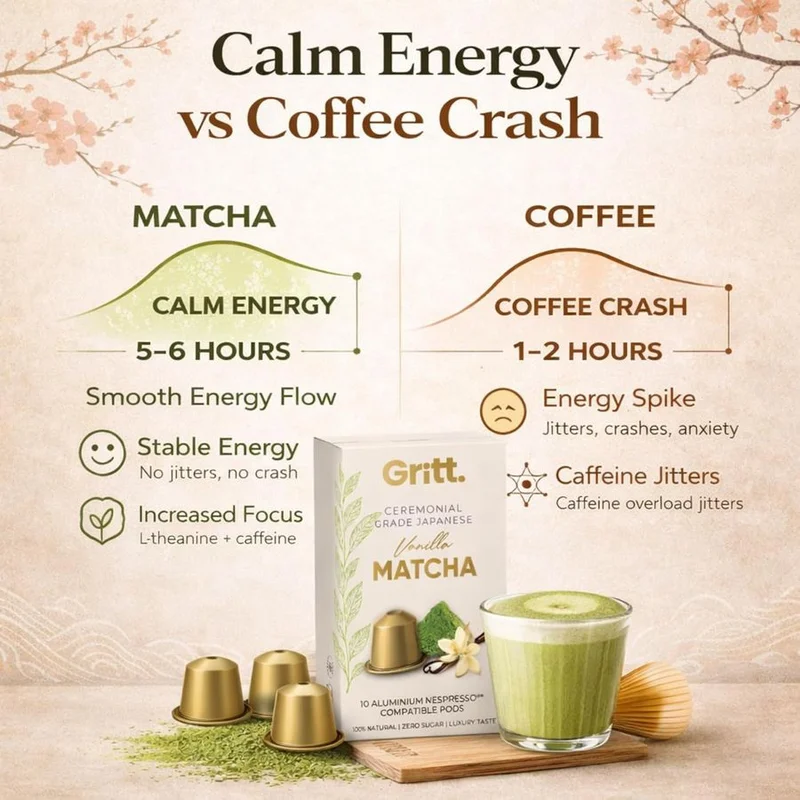 Gritt  Gritt Vanilla Ceremonial Grade Japanese Matcha - 10 Pods  | Best Price UAE