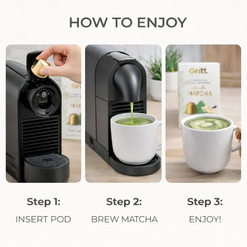 Gritt  Gritt Vanilla Ceremonial Grade Japanese Matcha - 10 Pods  | Best Price UAE