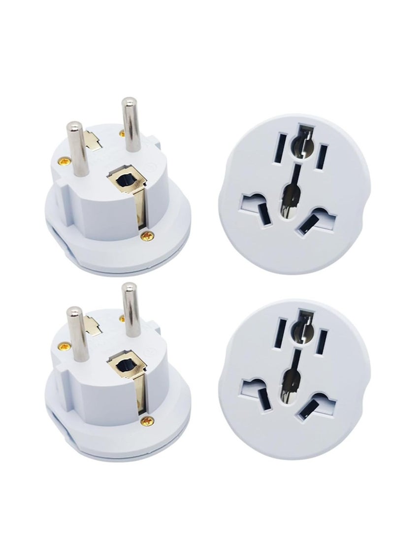 ECVV [4-Piece]Plug Converter, UAE, USA, EU, UK, AU, CN to KSA/EU/Germany Socket, Travel Adapter, Universal Socket Travel Adaptor for Business Trip Holiday Hotel Airport for Cell Phone, Laptop - Image 1